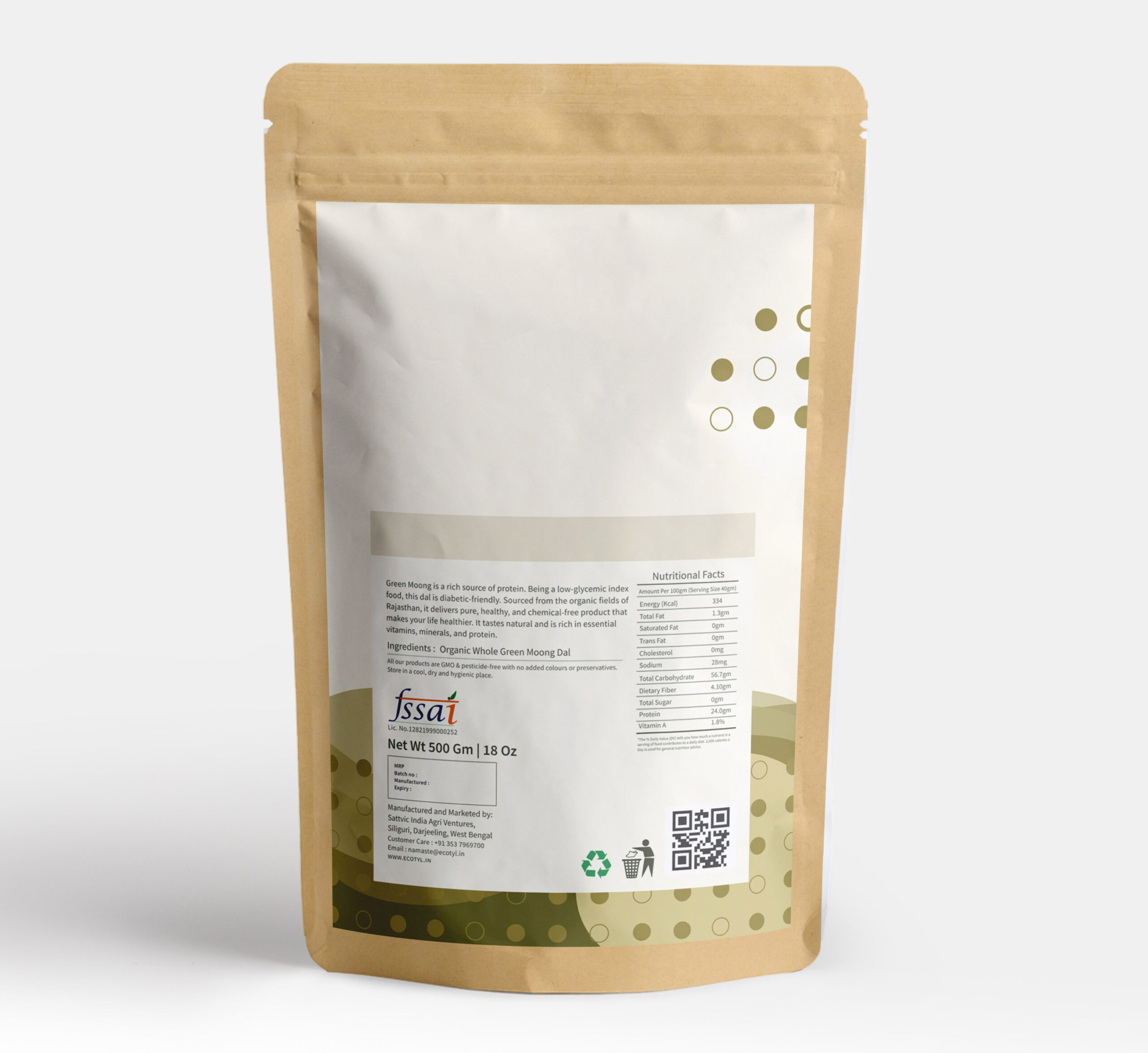 Ecotyl Organic Moong - 500 gm - Image 2