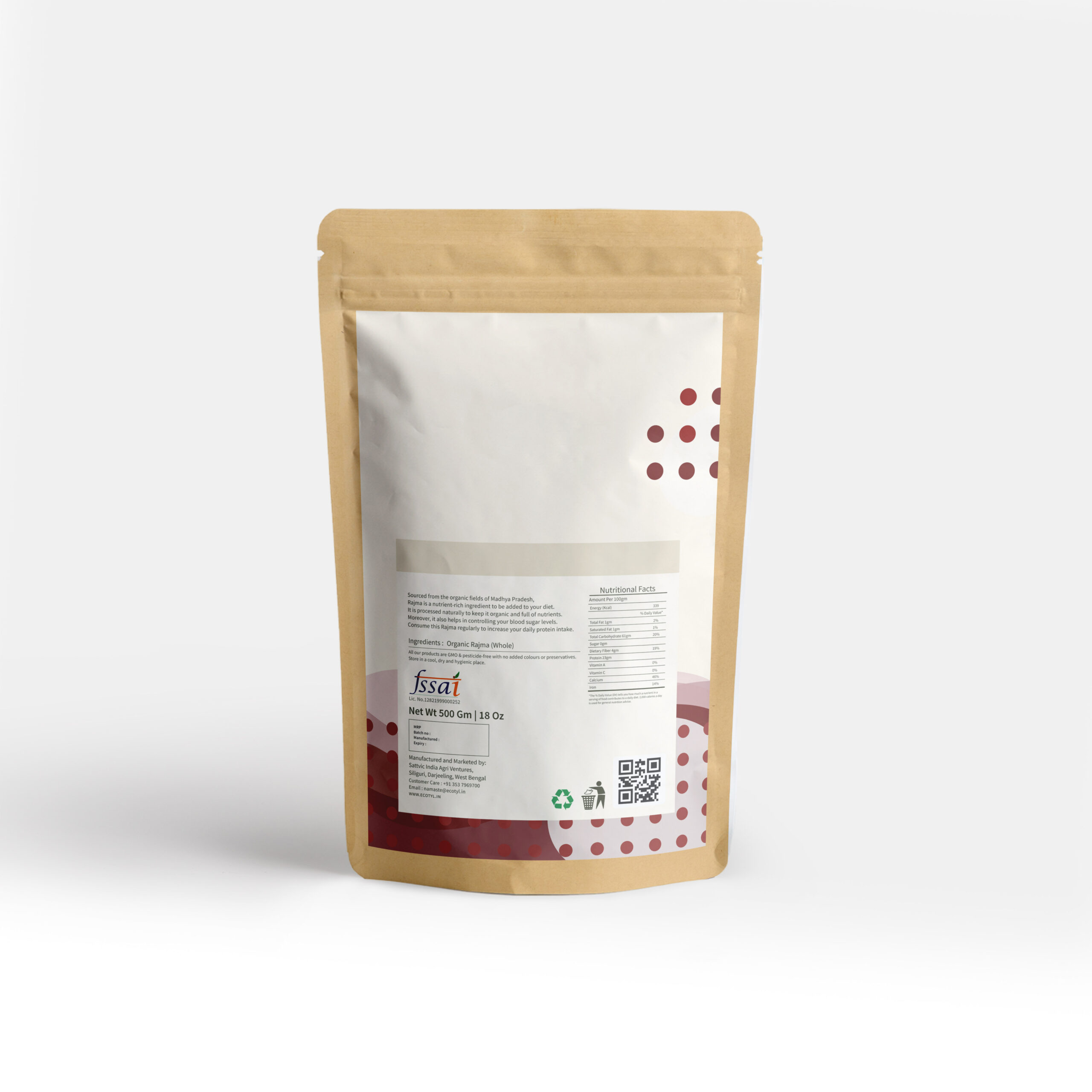 Ecotyl Organic Rajma (Red) - 500 gm - Image 2